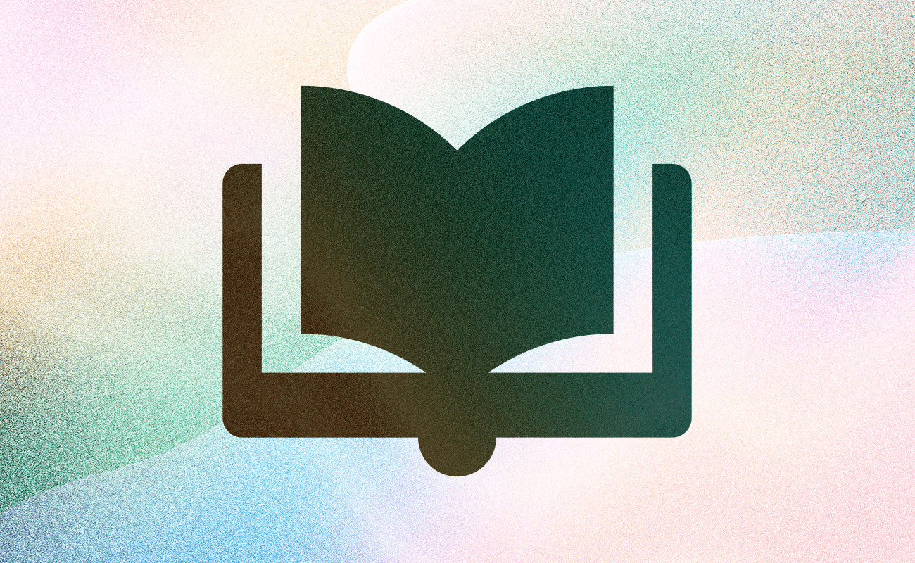 Open Book Icon on Multicolor Background